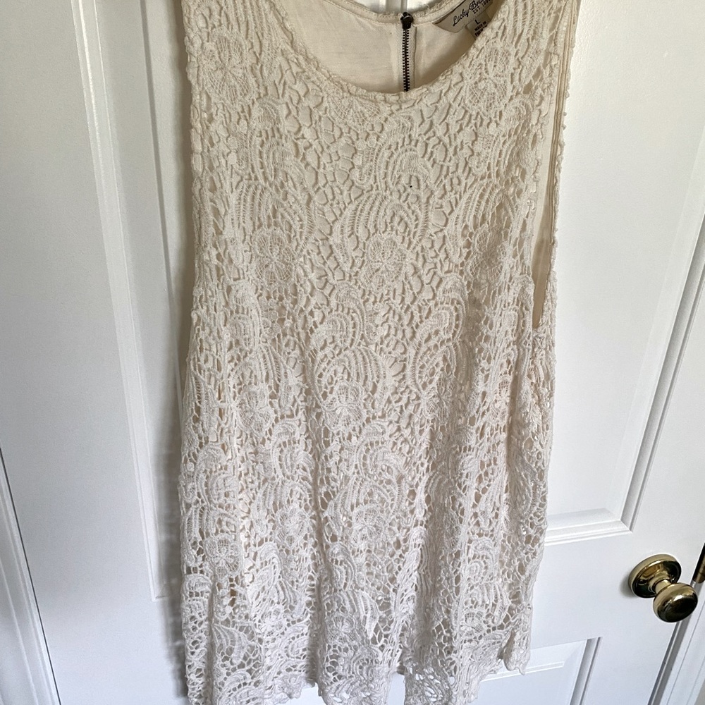 Lucky brand white crochet lace tunic!